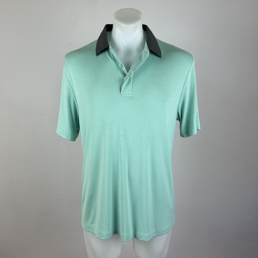 Theory Green Ultra Soft Knit Color Block Polo